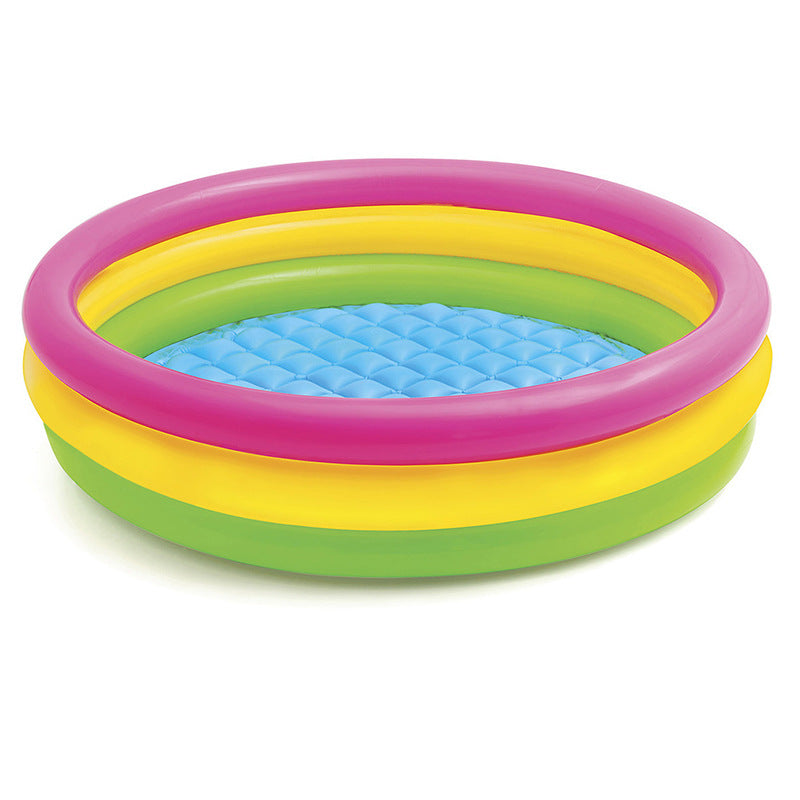 Women Inflatable Children's Pool with Cheerful Animal Motif Bowlift