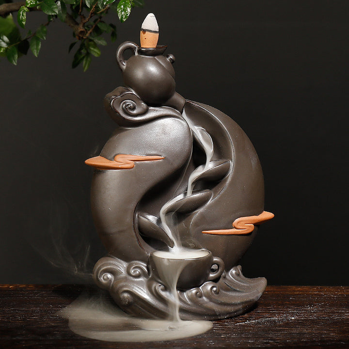 Elegant Ceramic Waterfall Incense Holder