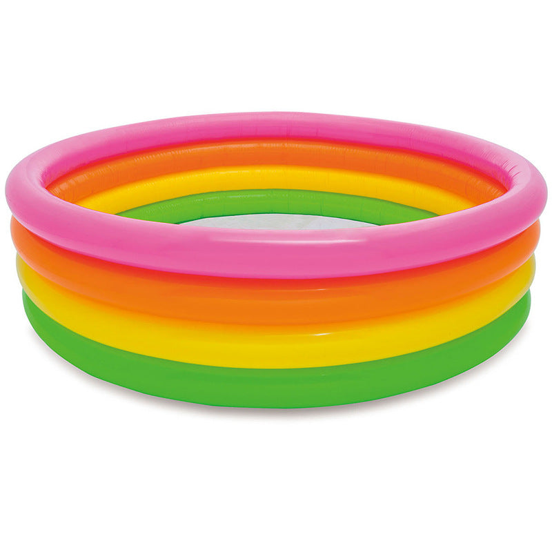 Women Inflatable Children's Pool with Cheerful Animal Motif Bowlift