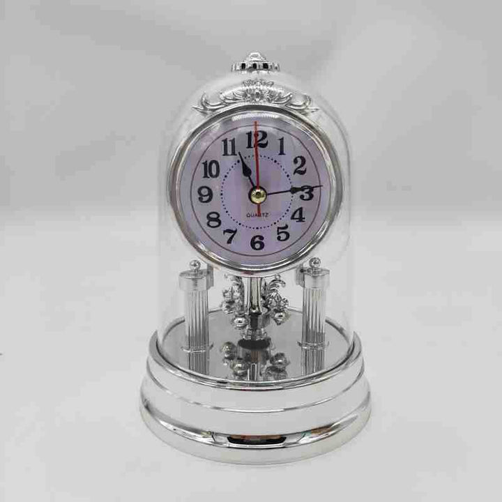 Classic table clock in elegant glass case Bowlift