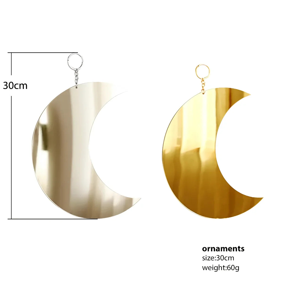 BowLift | Gold Moon Mirror Acrylic Hanging Decorative Wall Mirror