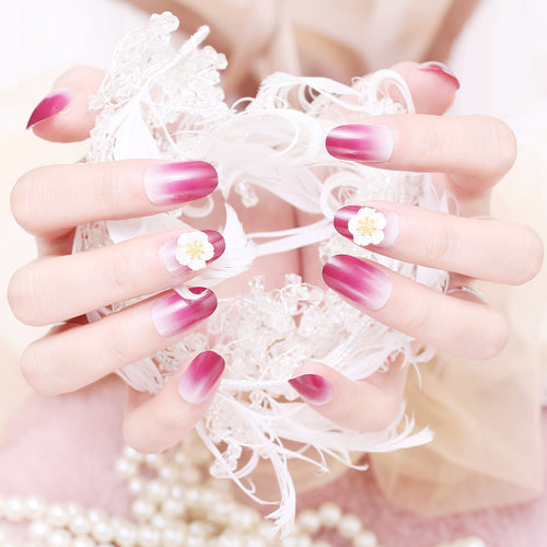 Ombre Floral Design Press-On Nails