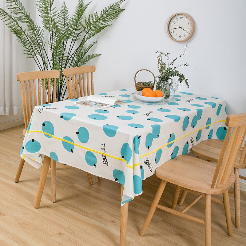 Rectangular cotton blend tablecloth with fruity orange print and easy-care finish Bowlift