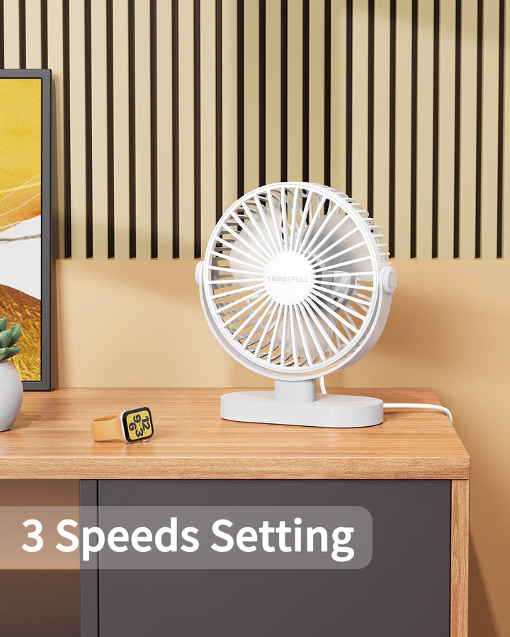 6.5 Inch USB Small Desk Fan for Home Office Car Outdoor Travel | Bowlift