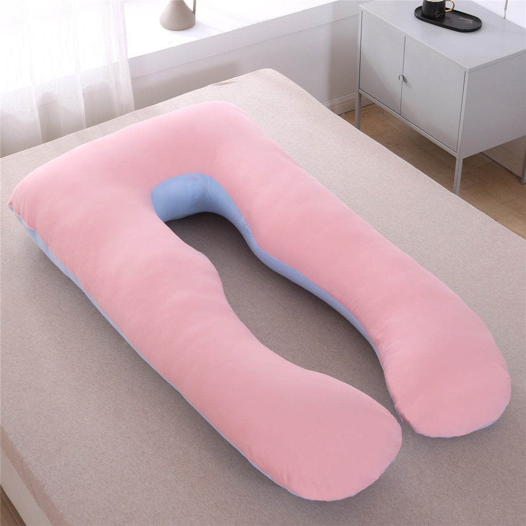 full-body U-shaped pregnancy support pillow with ergonomic lumbar and hip contour and removable breathable cover Bowlift