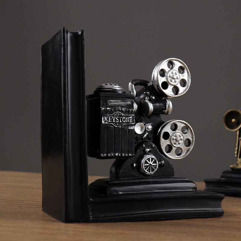 Vintage Camera and Film Projector Bookends