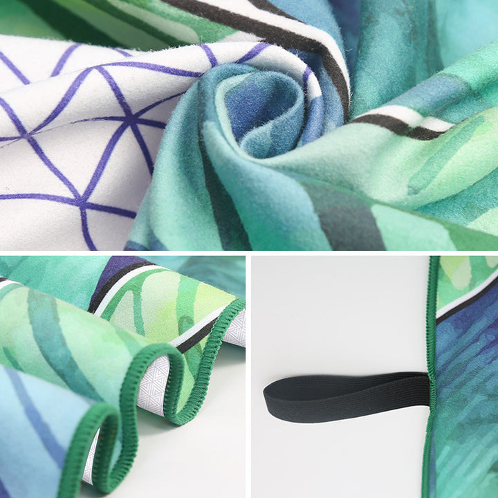 Beach towel with modern leaf and geometric design Bowlift