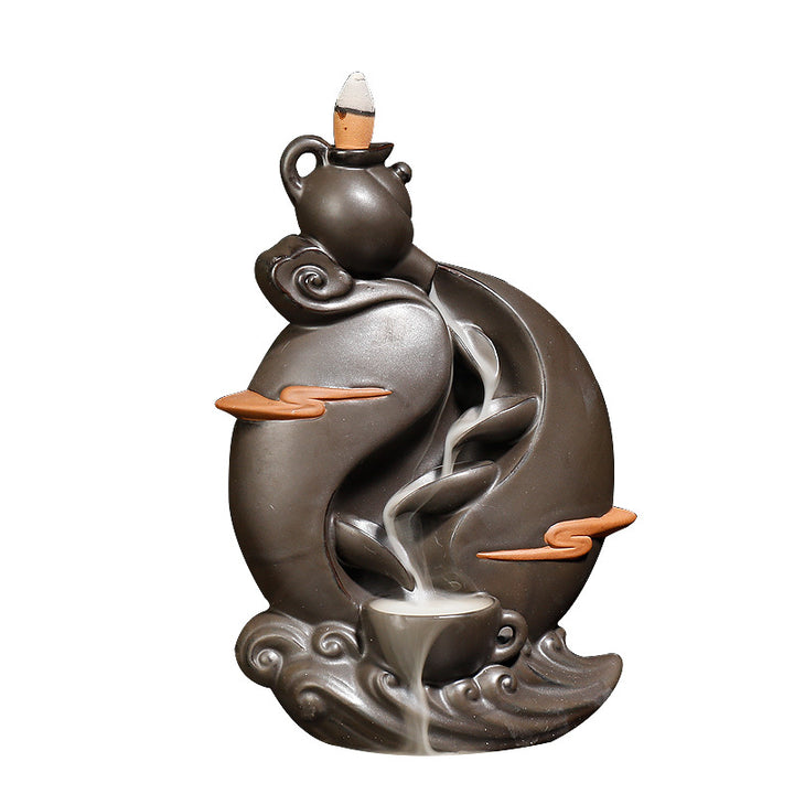 Elegant Ceramic Waterfall Incense Holder