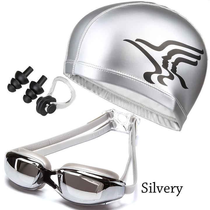 Swim set with ergonomic swim goggles and comfortable cap Bowlift