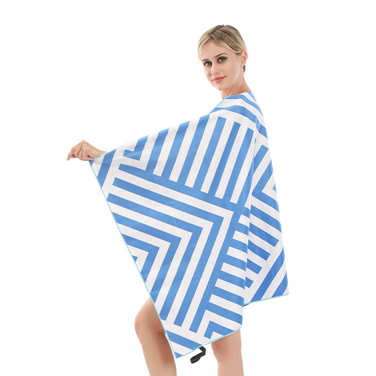 Beach towel with modern leaf and geometric design Bowlift