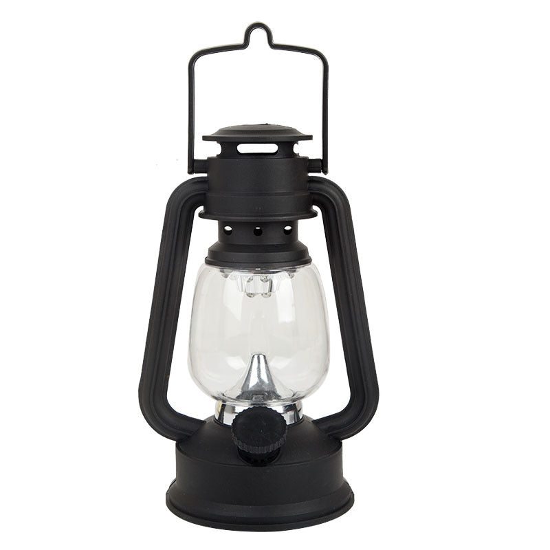 Portable rechargeable LED hurricane lantern with hanging handle and clear glass globe Bowlift
