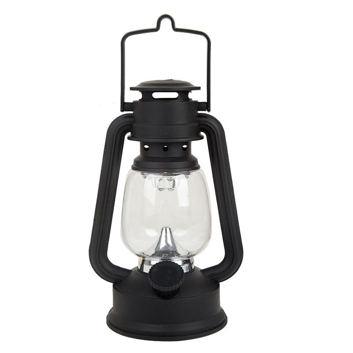 Portable rechargeable LED hurricane lantern with hanging handle and clear glass globe Bowlift