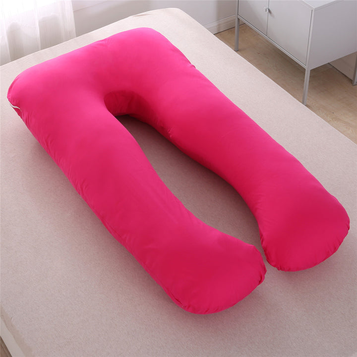 full-body U-shaped pregnancy support pillow with ergonomic lumbar and hip contour and removable breathable cover Bowlift