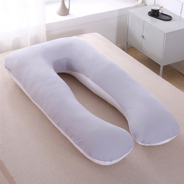full-body U-shaped pregnancy support pillow with ergonomic lumbar and hip contour and removable breathable cover Bowlift