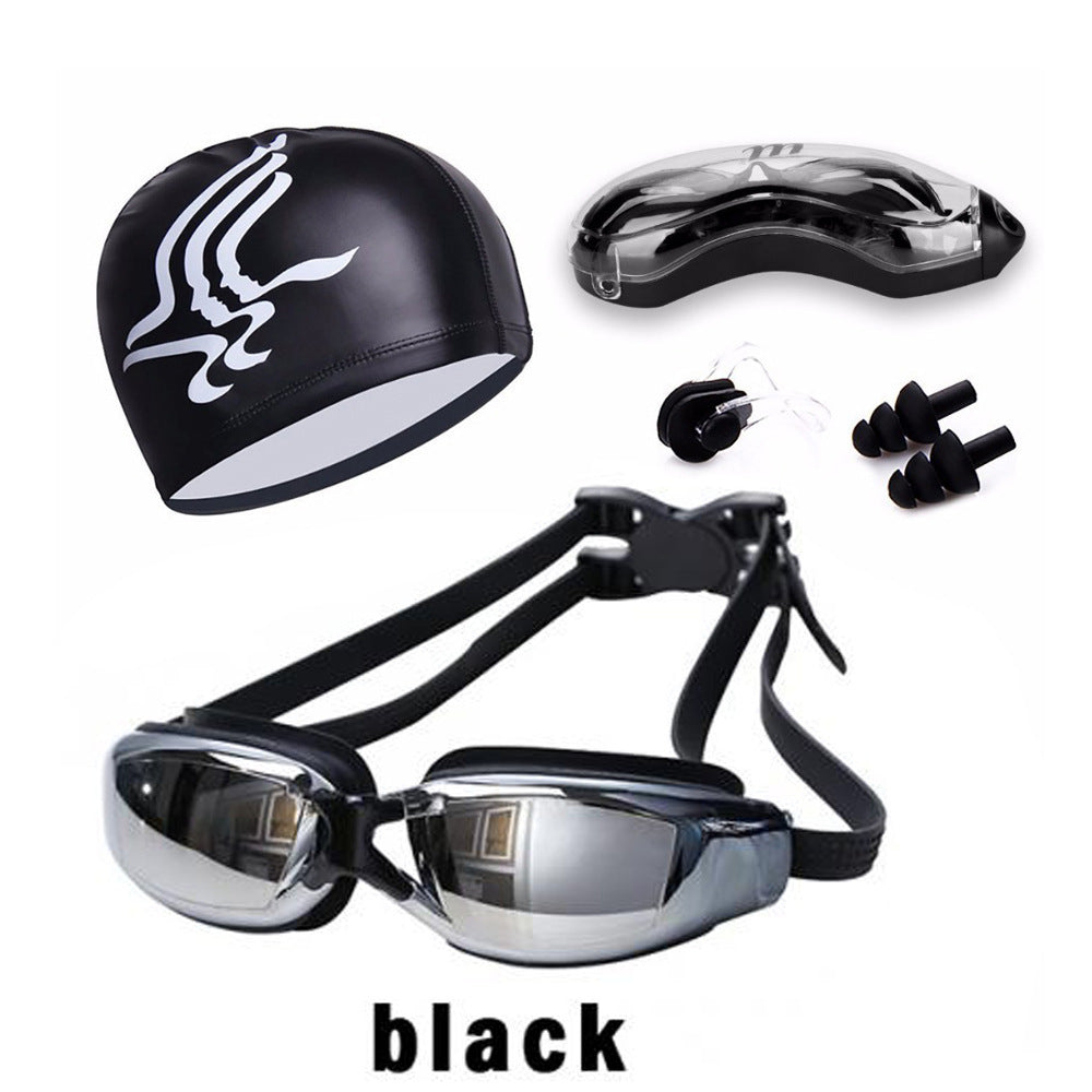 Swim set with ergonomic swim goggles and comfortable cap Bowlift