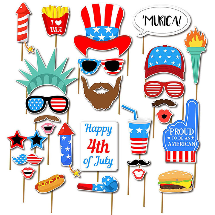 Unisex nan Photo Box Accessory Set for Independence Day Party Props Bowlift