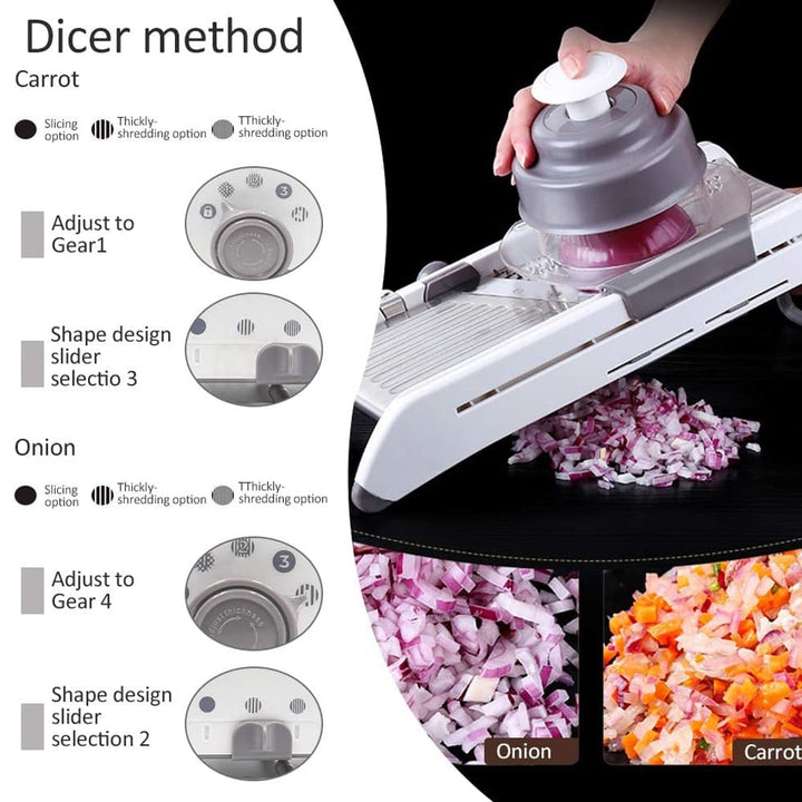 BowLift | ProSlice Mandoline Vegetable Slicer – Adjustable Stainless Steel Blades for Precision Cutting