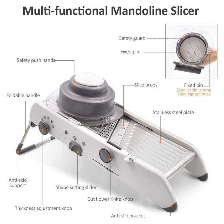 BowLift | ProSlice Mandoline Vegetable Slicer – Adjustable Stainless Steel Blades for Precision Cutting
