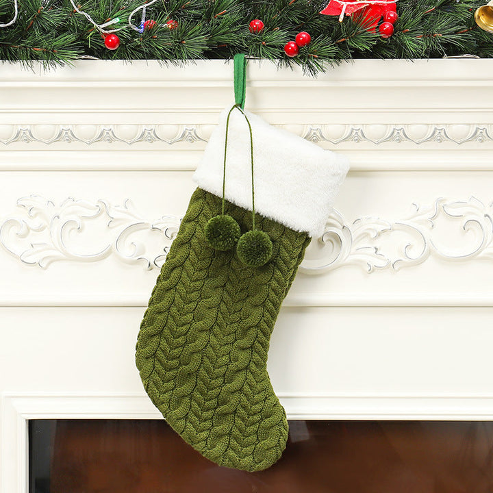 BowLift | Christmas decorations knitted wool thick white stocking