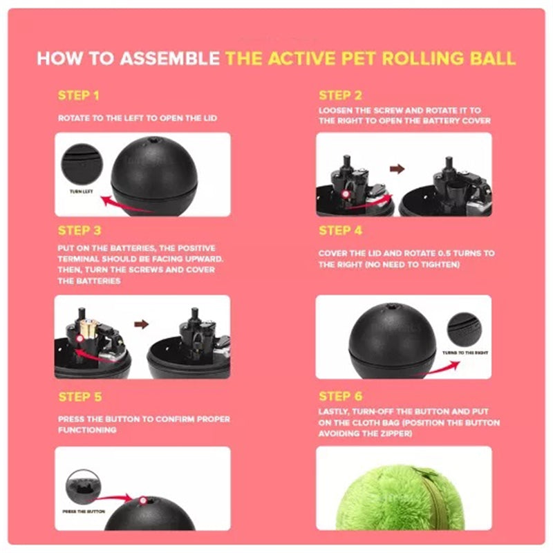 BowLift | Pet Electric Ball Toy with Plush Cover(4 Colors Included)