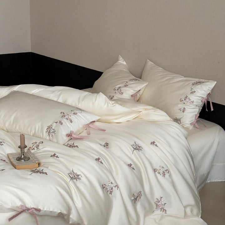 French cotton bedding set with embroidery