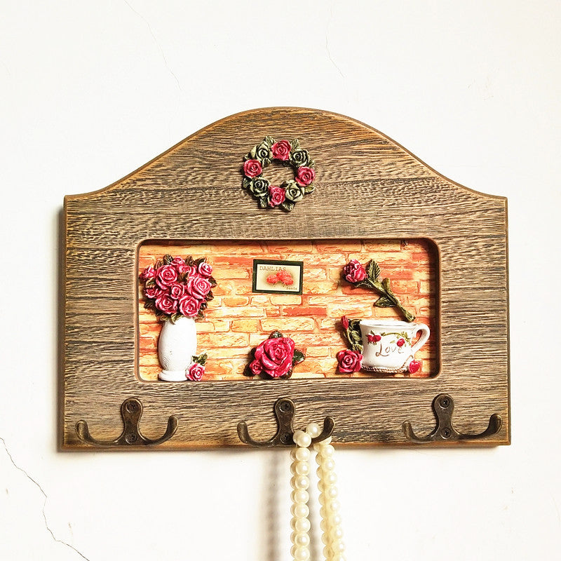 Decorative Floral Wall Hook Rack