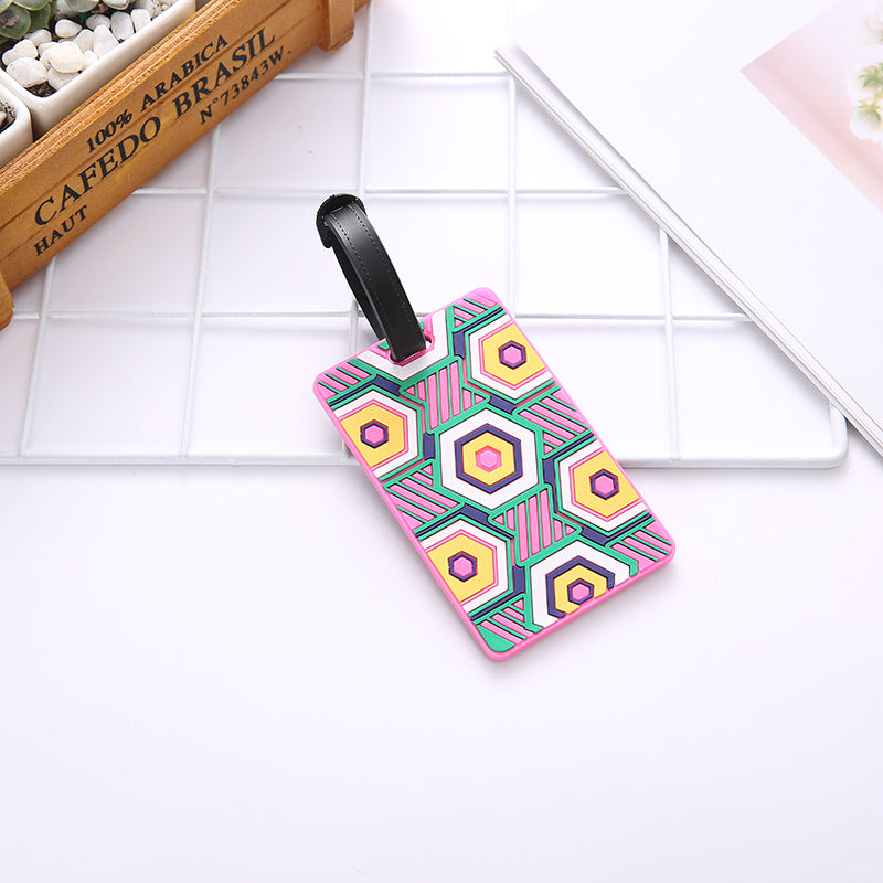 Unisex Geometric Pattern Travel Luggage Tag Bowlift