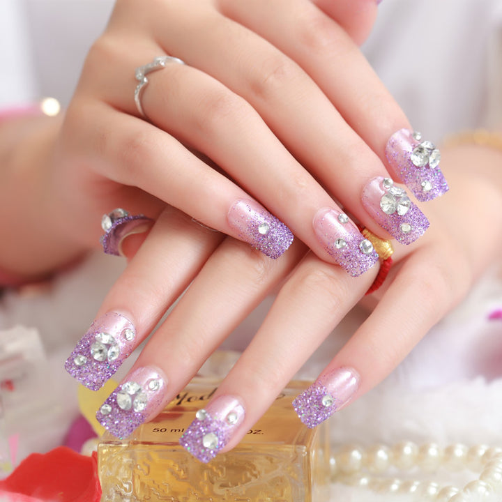 Artificial nails with delicate floral decorations Bowlift