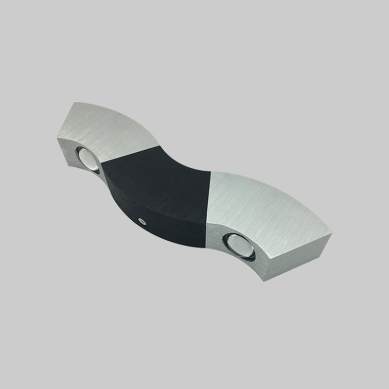 BowLift | Black and Silver Wave Wall Light Simplicity Metallic LED Ceiling Light in Green/Purple/Red Light