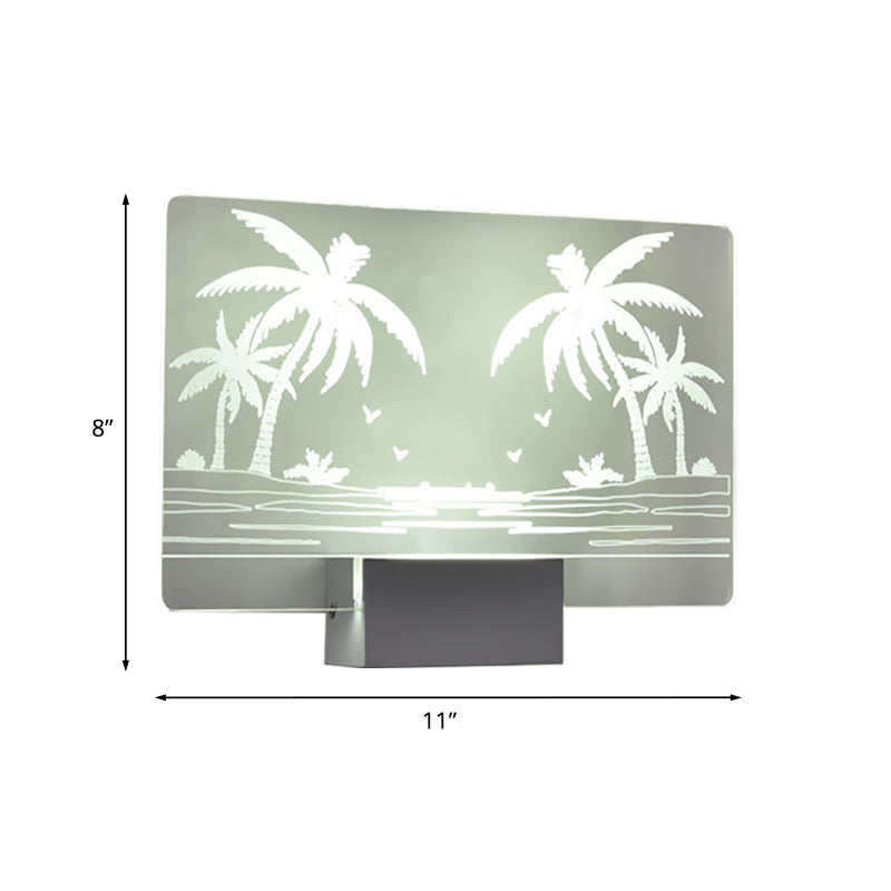 BowLift | Artistry LED Wall Light Clear Coconut Tree/Moose Wall Mount Wall Lamp with Aluminum Shade for Bedroom