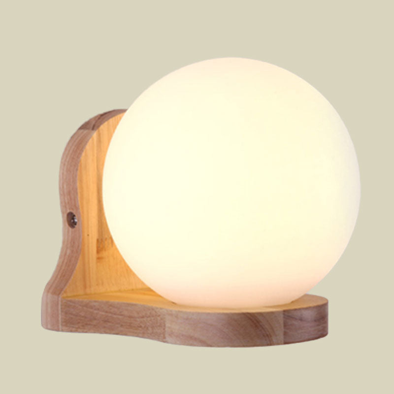 BowLift | Balcony Study Room Ball Wall Painting Lighting Milk Glass 1 Light Simple Style White Wall Lamp