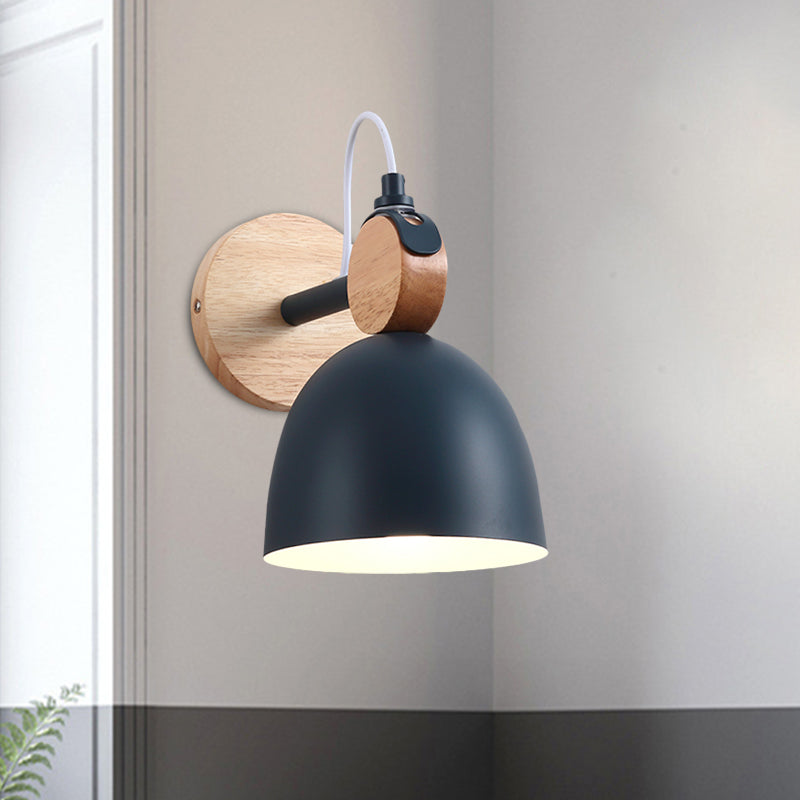 BowLift | Metal Bowl Shade Wall Light Lamp Children's Room Shop 1 Head Macaron Style Wall Light