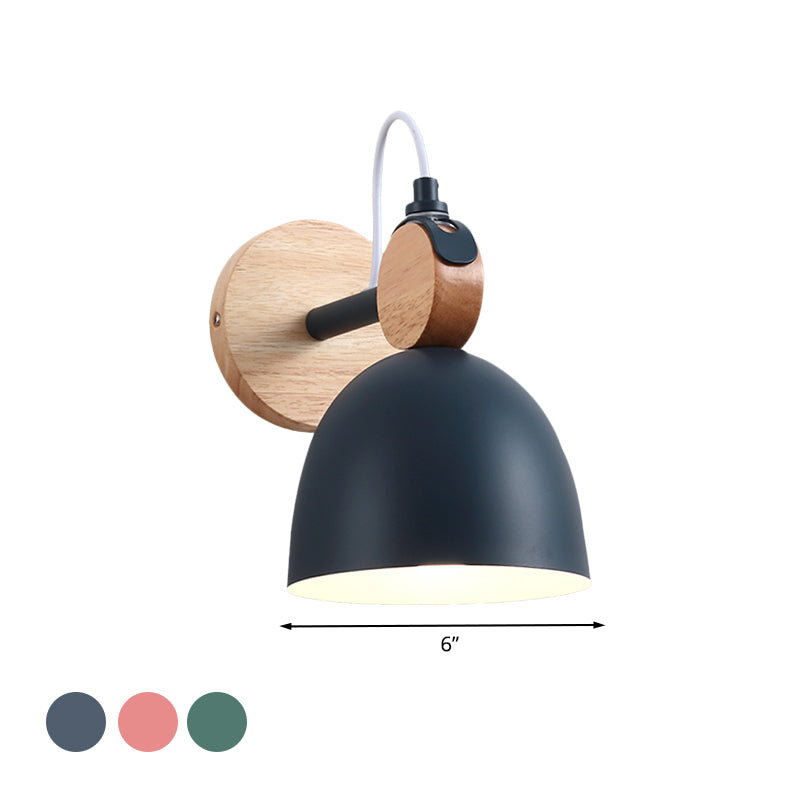 BowLift | Metal Bowl Shade Wall Light Lamp Children's Room Shop 1 Head Macaron Style Wall Light