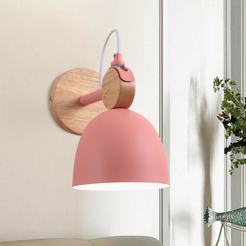 BowLift | Metal Bowl Shade Wall Light Lamp Children's Room Shop 1 Head Macaron Style Wall Light