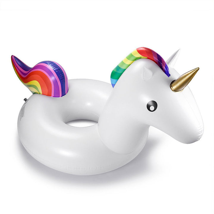 Ladies inflatable unicorn swimming ring with colorful design Bowlift