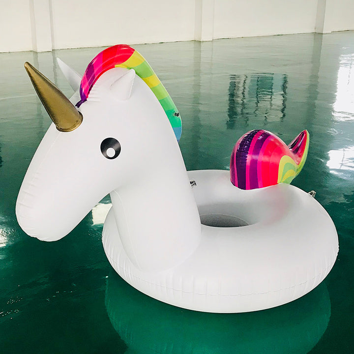 Women's inflatable unicorn swim ring with colorful design Bowlift