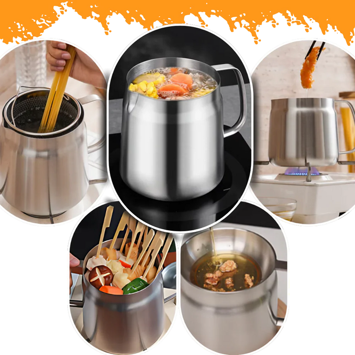 BowLift | 2-in-1 Stainless Steel Deep Frying Pot