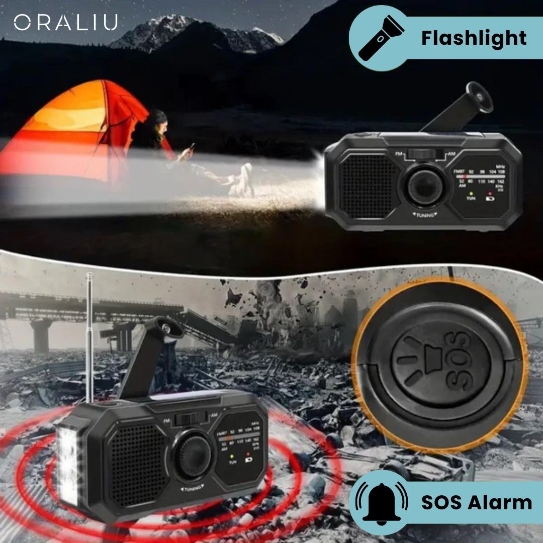 BowLift | Portable Emergency Radio – Solar & Hand Crank Powered