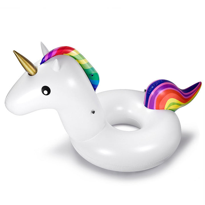 Women's inflatable unicorn swim ring with colorful design Bowlift