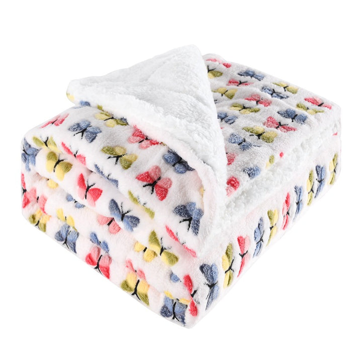 Women's soft and fluffy blanket with colorful butterfly pattern Bowlift