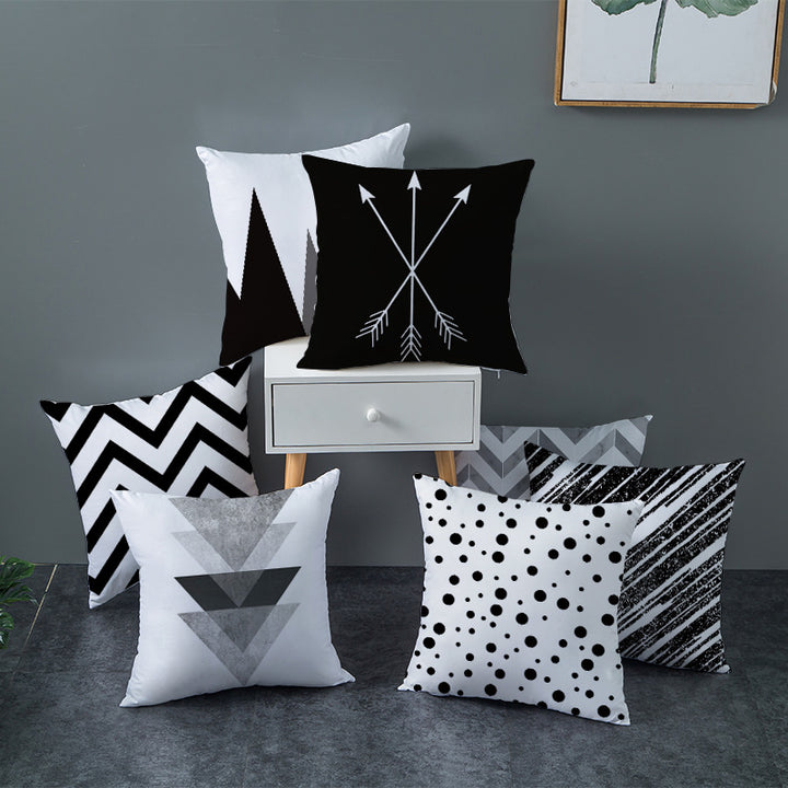Modern Bold Chevron Square Cushion Cover with Hidden Zipper and Removable Insert Opening