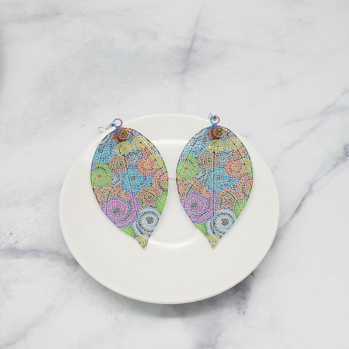 Colorful Leaf-Inspired Dangle Earrings Bowlift