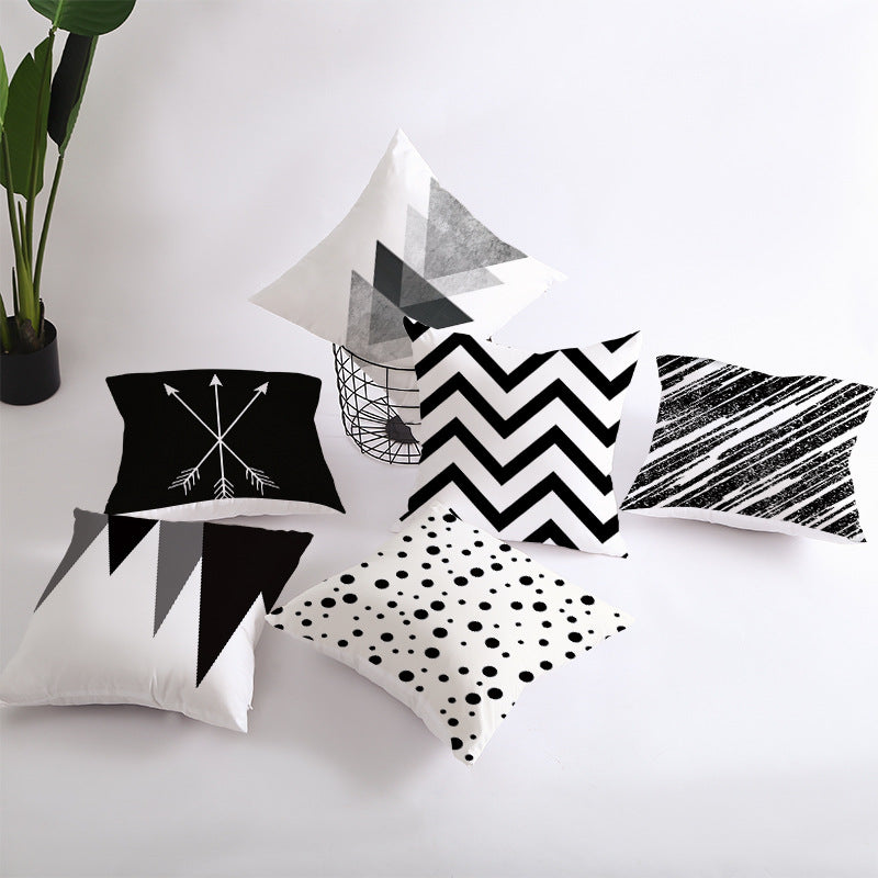 Modern Bold Chevron Square Cushion Cover with Hidden Zipper and Removable Insert Opening