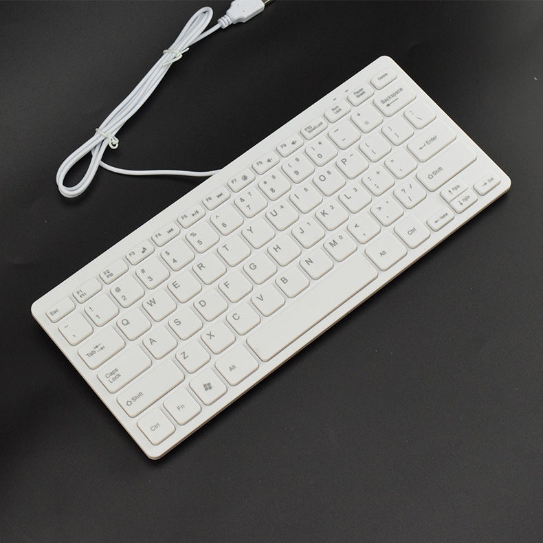 Flat USB keyboard with quiet keystrokes Bowlift