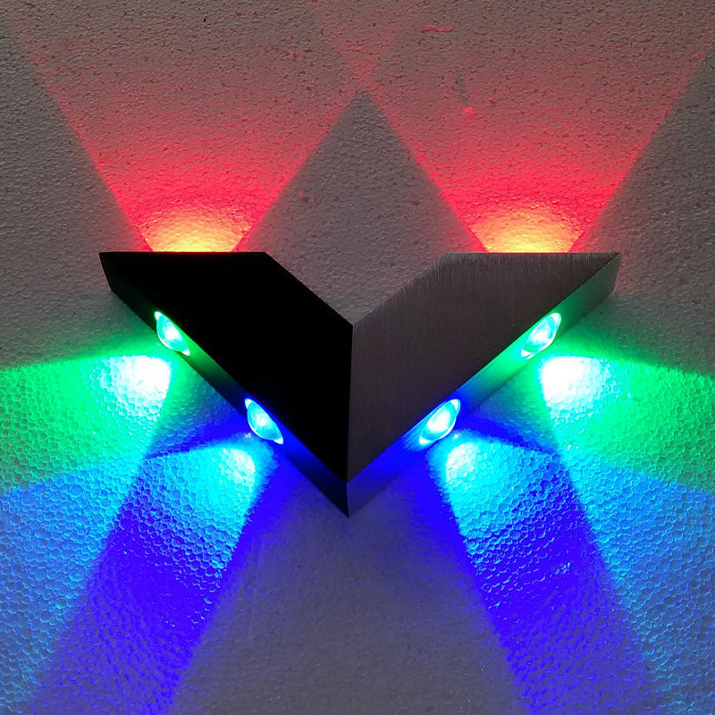 BowLift | Minimalist V neck metal wall lamp LED wall mounted light in RGB color light, black and silver