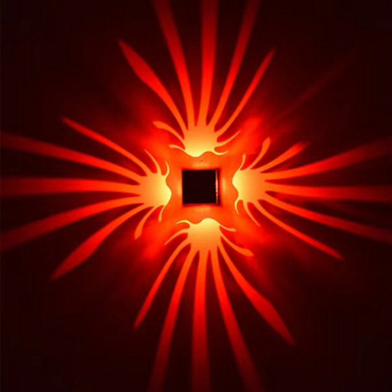 BowLift | Aluminium-Cutouts Tentacle Flush Mount Creative Modern LED Silver Wall Switch in Red/Blue/Purple Light for Hallway