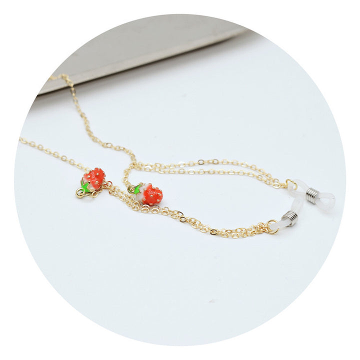 Decorative Strawberry Pendant Eyewear Chain Bowlift