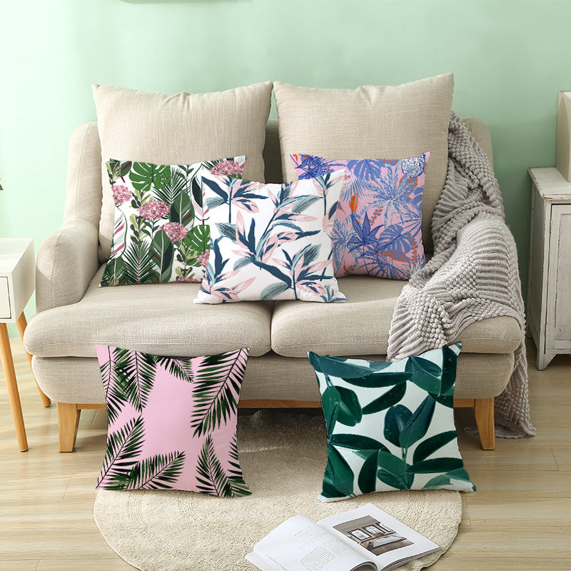 Decorative Tropical Banana Leaf Throw Pillow Cover