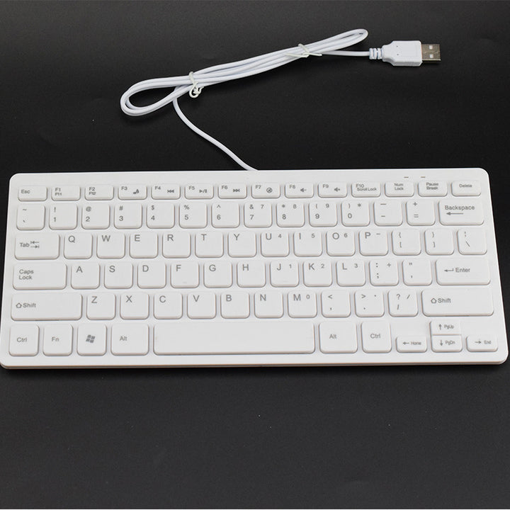 Flat USB keyboard with quiet keystrokes Bowlift