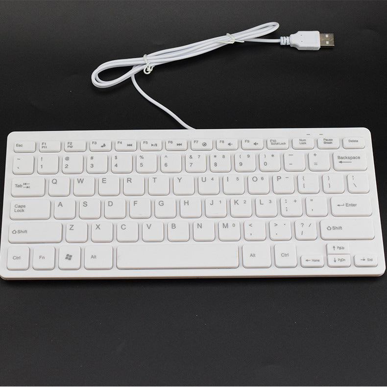 Flat USB keyboard with quiet keystrokes Bowlift